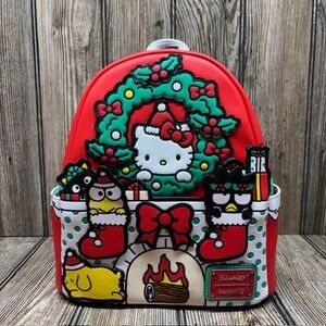 Loungefly Hello Kitty Holiday Christmas Wreath Mini Backpack